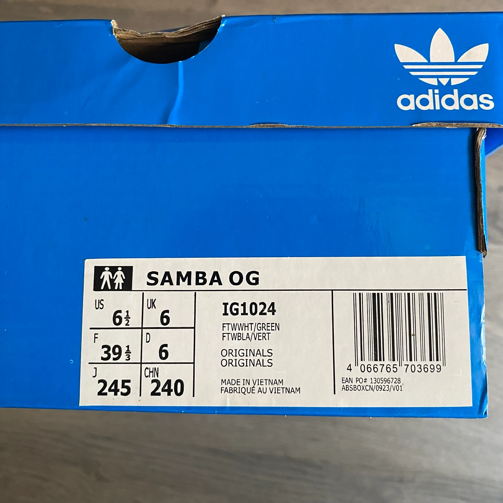 Adidas Samba OG Blancas Verdes | Size 39 | New | With Box – photo 9